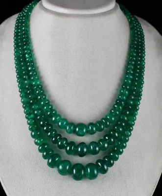 Natural Zambian Emerald Beads Round 17mm 3l 1038 Carats Gemstone Ladies Necklace • $135000