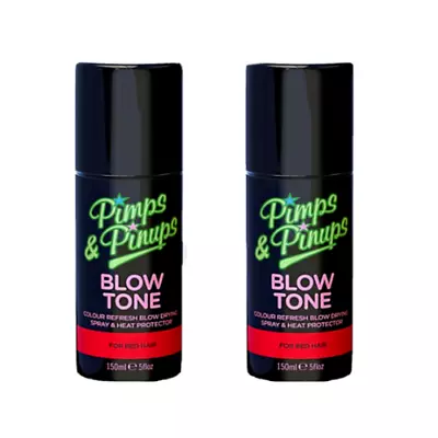 2 X Pimps & Pinups Red Hair Blow Tone Colour Refresh Spray Heat Protection 150ml • £7.95