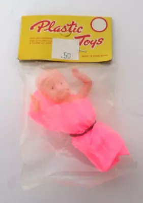 Vintage Toy Baby Doll 3  Plastic Made In Hong Kong Miniature Plastic Toys Nip • $19.95