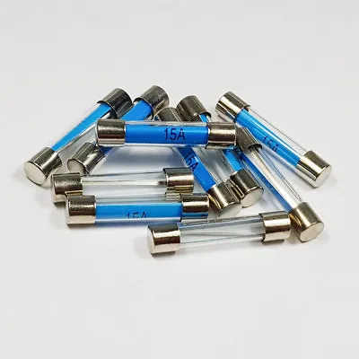 15 Amp Glass Fuse 15A Amps 6x30mm Quick Blow Fuses - A 6 X 30mm • £1.99