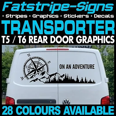 To Fit VW TRANSPORTER T5 T6 COMPASS & MOUNTAIN STICKERS GRAPHICS VAN CAMPERVAN • $27.38