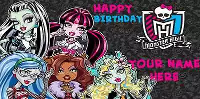 Birthday Banner Personalized 4ft X 2 Ft Monster High • $22