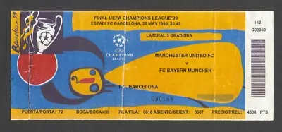 1999 -- Manchester Utd - Bayern Munich -- FINAL European Cup Ticket -- Barcelona • £120
