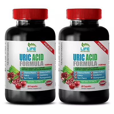 $34.46 • Buy Cleanse & Antioxidants - Uric Acid Formula 1430mg Detox - 2 Bottle 120 Capsules