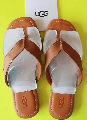 UGG Tuolumne Leather Sandals Flip-Flops Almond Color Size 6 • $45.99