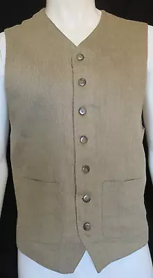 Vtg J. Riggings Vest Waistcoat Lined Linen Blend Size Medium • $21.95
