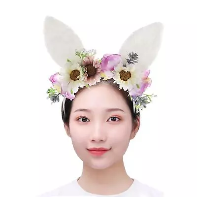 Rabbit Ear Headband Headdress Wreath Costume For Party Favor Kids Adults • £5.28