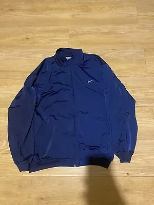 £15 • Buy Vintage Nike Navy Blue Retro Zip Track Top 