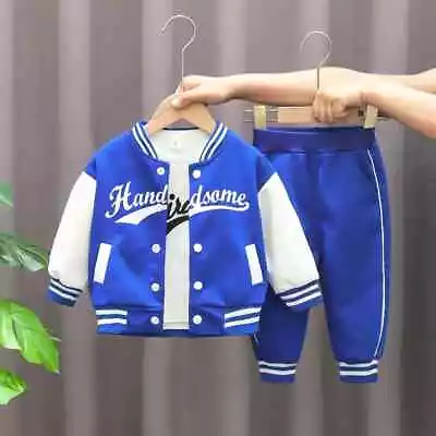 Baby Kid Boy Girl Casual Sports Coat Pants Baseball Clothes Set Tracksuit Outfit • $27.99