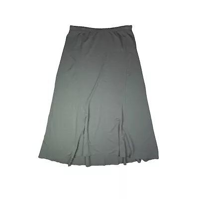 J. Jill Size M Stretch Jersey Knit Pull-On Skirt Grey-Green Elastic Waist • $22.49