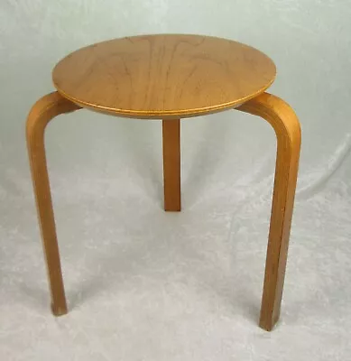 Danish Modern Bentwood 3 Leg Stool Table Plant Stand 17-1/2in T 14in Dia Vintage • $375