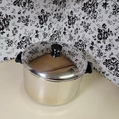 Farberware 8 Quart Stock Pot Stainless Steel Aluminum Clad With Lid Vintage • $24.99