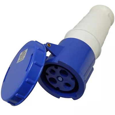 £36.95 • Buy 63 Amp Socket Coupler 3 Pin 230V IP67 Waterproof IEC CEE Connector 63A Blue