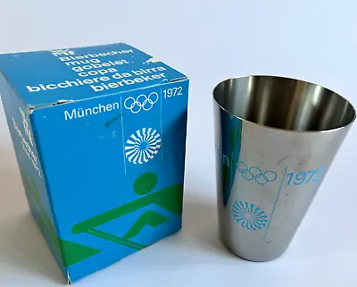 1972 Munich Olympics - 4  Metal Mug/cup/glass - Otl Aicher Design - New In Box • $16