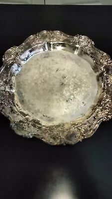 Vintage TOWLE Ornate Silver Plate Round Serving Tray Dish Platter 15 Inches  • $28