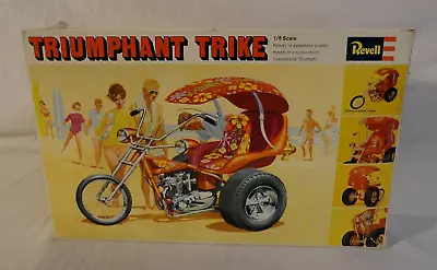 Look! 1968 Revell  Triumphant Trike  1/8 Scale Motorcycle Trike Model Kit In Box • $26