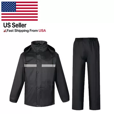 Rain Suit For Men Women Jackets Pant Gear Raincoat Waterproof Motorcycle Hivis • $22.79
