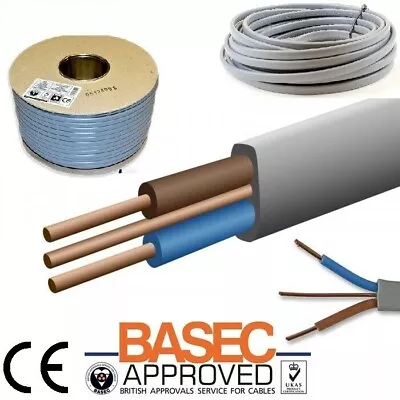 Twin And Earth Quality Electrical Cable Wire 6242y Grey Basec Various Length Uk • £83.05