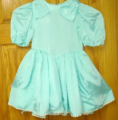 Vintage Girls Party  Dress Turquoise ~wedding Flower Girl • $35