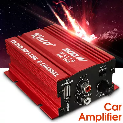 Mini Hi-Fi 500W 2 Channel Stereo Audio Power Amplifier Booster For Car Auto Home • £21.59