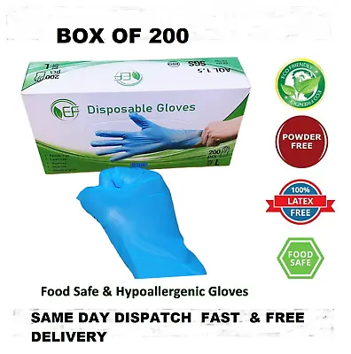£5.75 • Buy Box Of 200 Disposable PPE Gloves Powder Latex Vinyl Free Work Tattoo Food Safe 