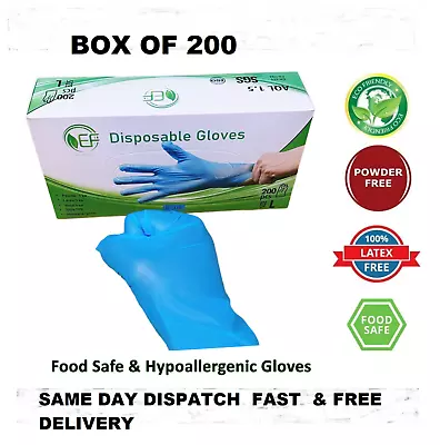 £5.75 • Buy Box Of 200 Disposable PPE Gloves Powder Latex Vinyl Free Work Tattoo Food Safe 