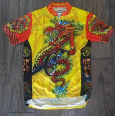 Vtg Primal Wear Cycling Jersey Size Large 3/4 Zip USA Dragon On Mountain Bike • $49.99