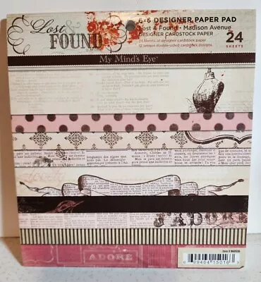 My Mind's Eye MADISON AVENUE  6x6 Scrapbook Paper Pad 24 Pages 2 Sided 2011 • $8.99