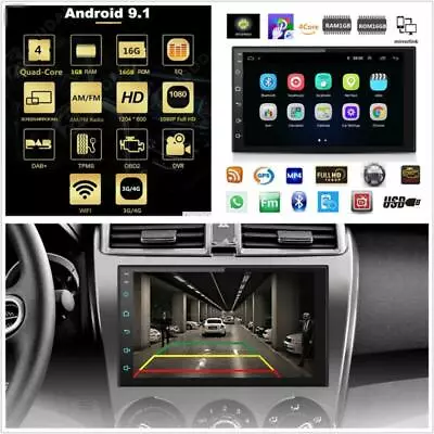 7 2Din Android 9.1 Quad-core 1024*600 Touch Screen Car GPS Wifi 3G 4G BT DAB OBD • $111.59