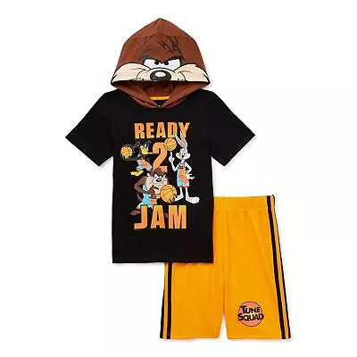 SPACE JAM Hoodie T Shirt Shorts Set Outfit TUNE SQUAD Boys Size 4-10 Basketball • $22.51