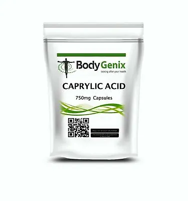 Bodygenix Caprylic 750mg Veggie Capsules Anti-Fungal Supplement UK Seller • £7.99