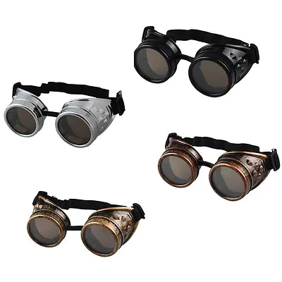 Vintage Victorian Steampunk Goggles Glasses Welding Cyber Punk Gothic Cospl Z-MF • $3.98