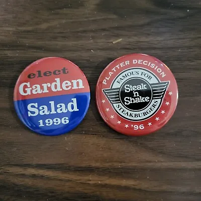 Steak N Shake Employee 1996 Platter Decision Elect Garden Salad Poll Pins • $5