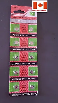 10pcs  AG4  626A  377A  CX66W   Alkaline Battery 1.55 Volt. • $2.90