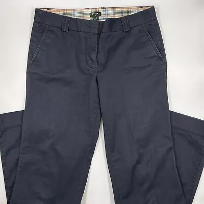 J Crew Womens Cityfit Chino Pants Size 4 Navy Blue Cotton Stretch Flat Front • $14.99