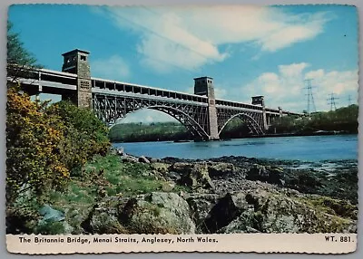 The Britannia Bridge Menai Straits Anglesey Wales Postcard Unposted • £5