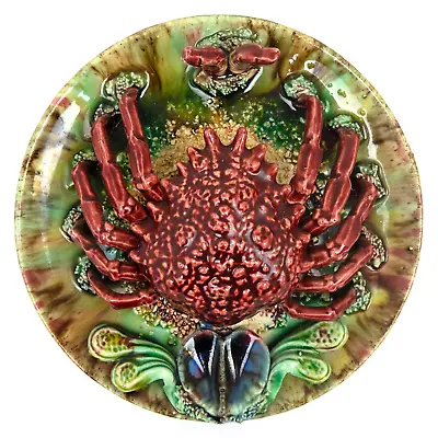 Palissy Style Majolica Spider Crab Plate 23cm From Caldas Da Rainha Portugal. • £260
