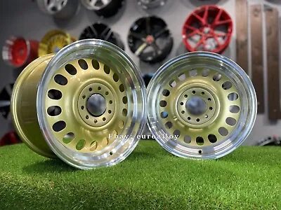 4 X 15 Inch 4X100 VW Classic Steel Deep Dish GOLD Wheels For VW GOLF POLO LUPO • $954.60
