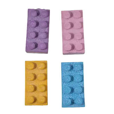 Lego Brick Erasers Set Of 4 - Purple Pink Blue And Yellow • $7.95