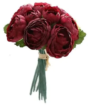  10 Stems Artificial Silk Peony Flowers Fake Peony Bunch Rose Flower Vintage  • $21.87