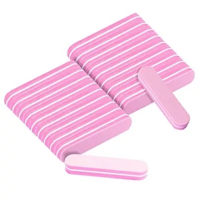  Mini Nail Files 20 PCS Professional 100/180 Grit Nail Files Double Pink • $16.18