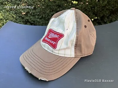 Authentic MILLER HIGH LIFE Beer Trucker Hat Adjustable Size Brown & White • $3.99