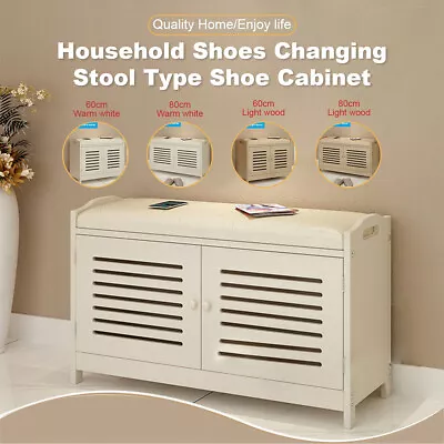 $139 • Buy Shoes Cabinet Rack Wooden Bench Seat Storage Holder Shelf Stand Organizer Shoe