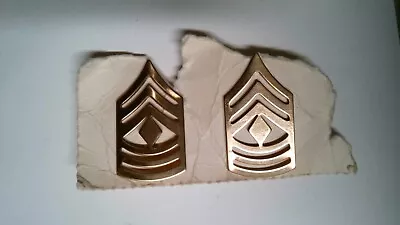 Military Insignia Rank Us Army Set Of 2 For Collar First Sergeant Gold Color  • $4.99