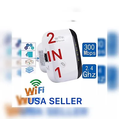 WIFI REPEATER EXTENDER SIGNAL WIRELESS-N 80211 AP ROUTER ( USA SELLER ) 300Mbps✅ • $4