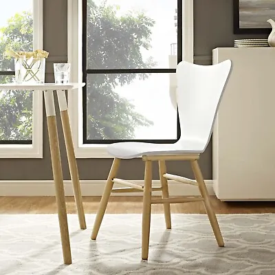 Modway Contemporary Mid-Century Modern Wood Dining Chair In White • $102.49