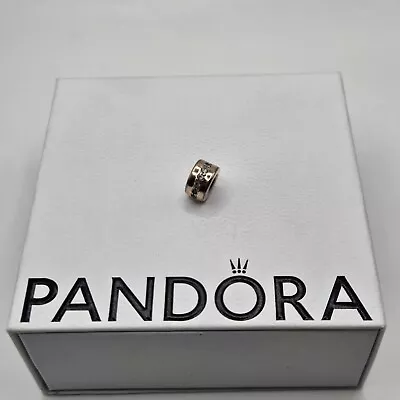 Genuine Pandora Rose Gold Sparkling Row Clip Charm ALE R #781972C01 *VERY WORN* • £20