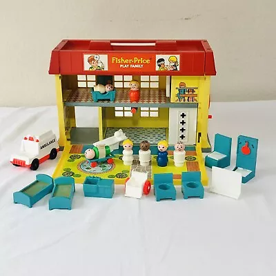 Vintage 1976 Fisher Price Little People Childrens Hospital 100% Complete • $129