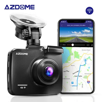 $73.59 • Buy AZDOME GS63H 4K Single Front Dash Cam With WiFi & GPS Night Vision Car DVR