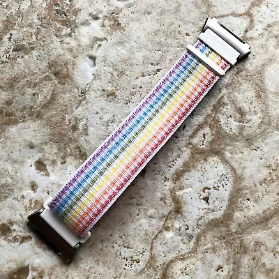 Rainbow Color Sports Hook And Loop Adjustable Nylon Band Strap For Fitbit Ionic • $48.70